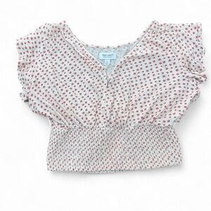 True Craft White & Orange Floral Crop Top FREE W PURCHASE READ DESCRIPTION